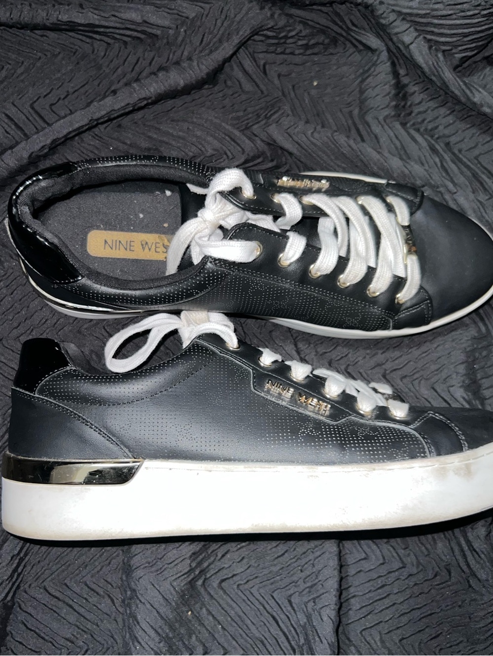Nine West Women’s Black Platform Lace-Up Sneakers - Size 11